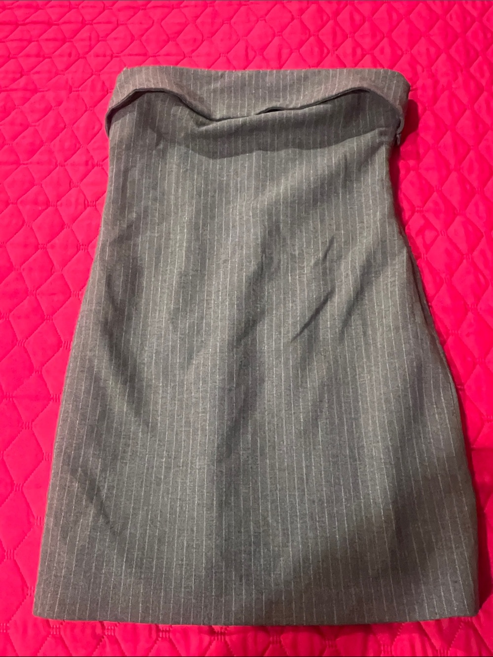 Zara Gray Strapless Pinstripe Mini Dress NWT - Picture 4 of 10